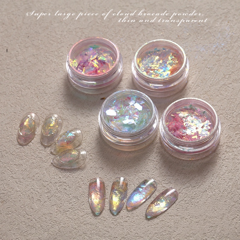Iridescent Nail Flakes for Nail Art with High-Transparency PET Material