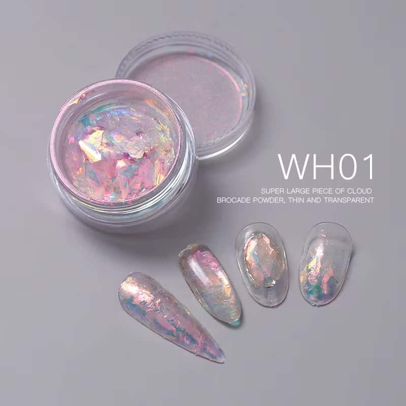 Iridescent Nail Flakes for Nail Art with High-Transparency PET Material