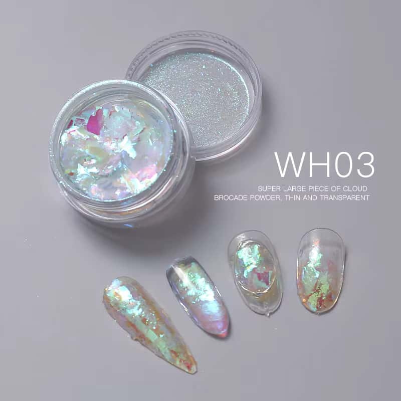 Iridescent Nail Flakes for Nail Art with High-Transparency PET Material
