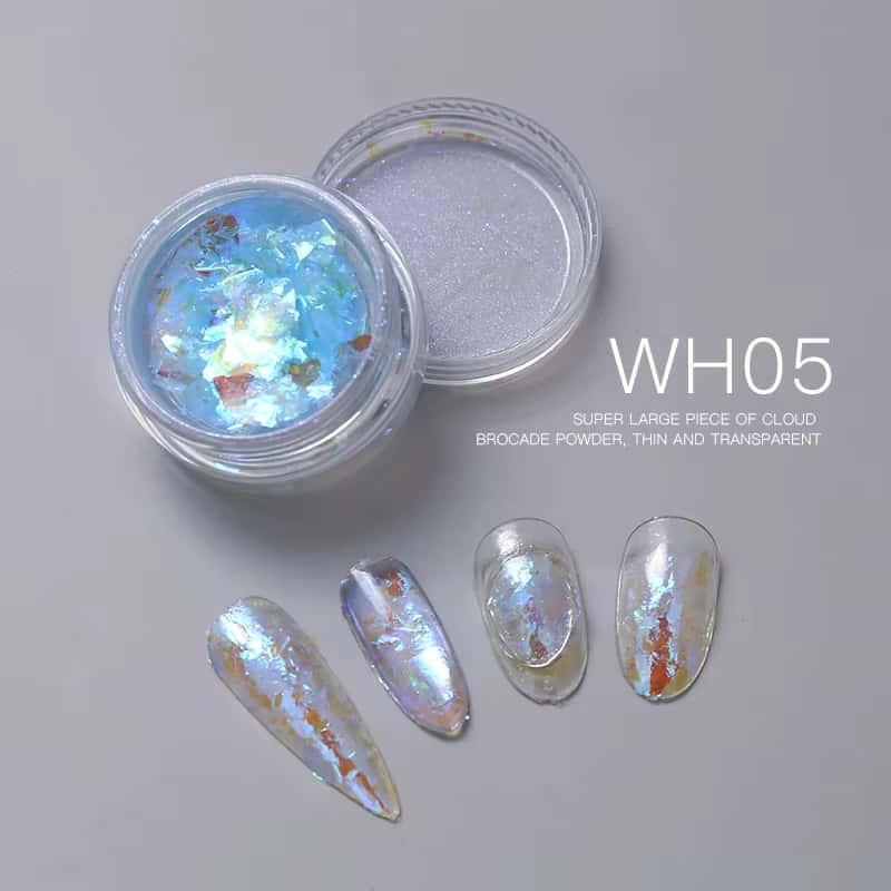 Iridescent Nail Flakes for Nail Art with High-Transparency PET Material