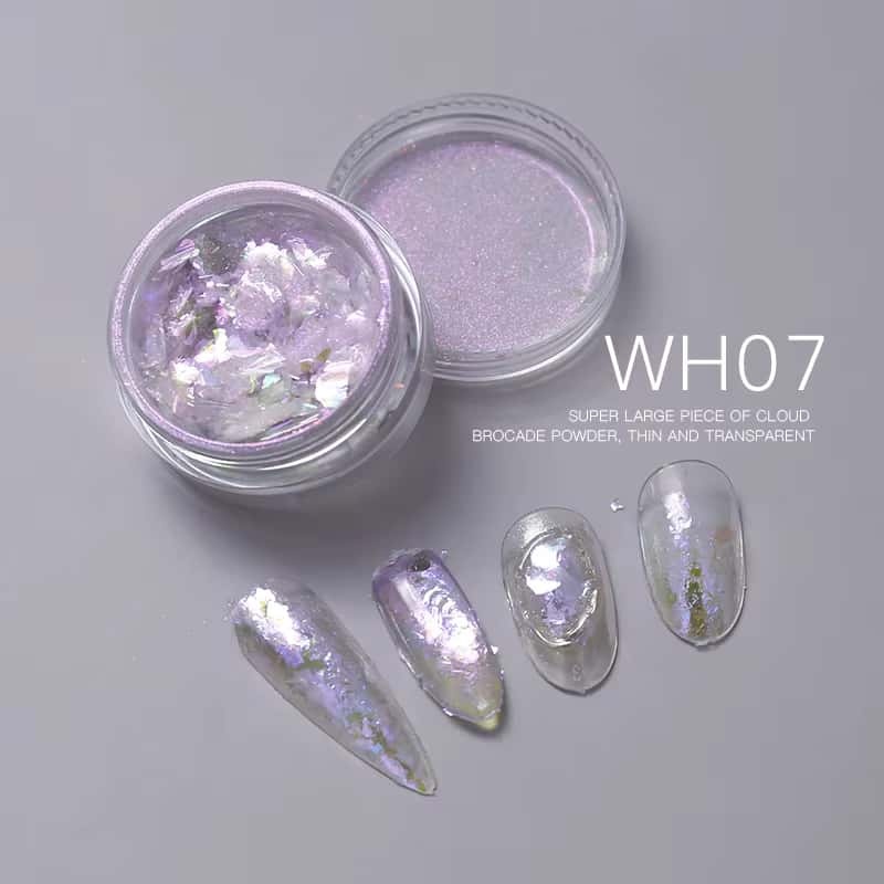 Iridescent Nail Flakes for Nail Art with High-Transparency PET Material