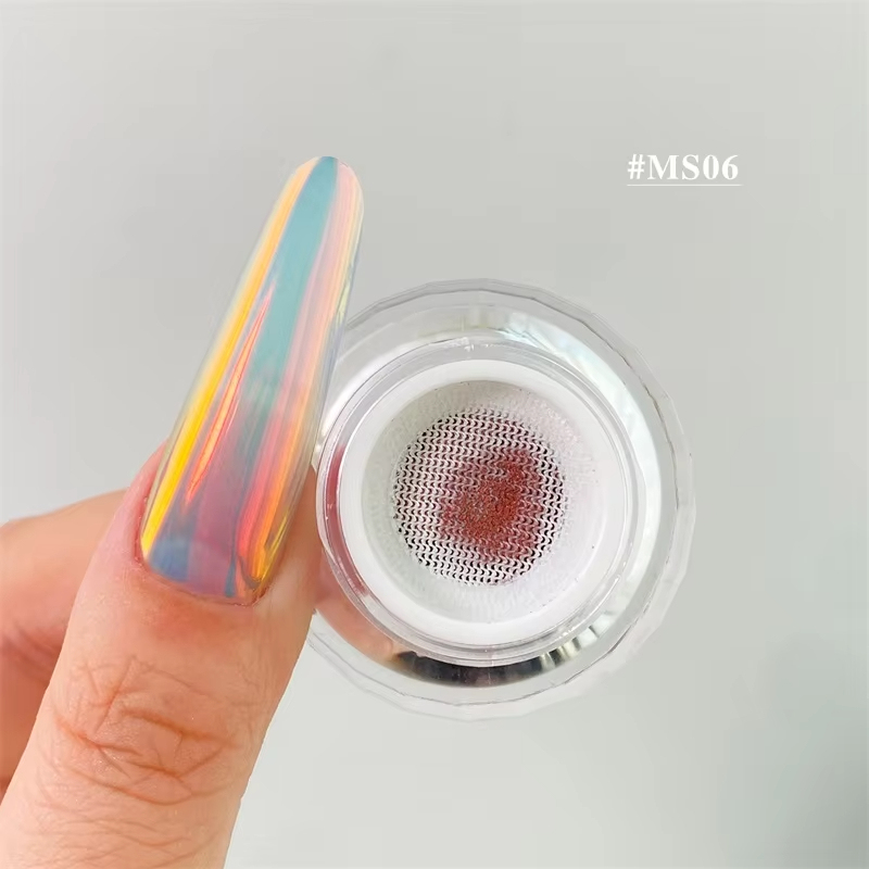 Holographic Chrome Nail Powder with High-Saturation Rainbow Mirror Effect