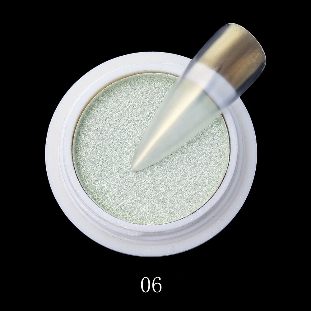 Solid Aurora Fairy Chrome Nail Powder with Sheer Iridescent Mermaid Effect