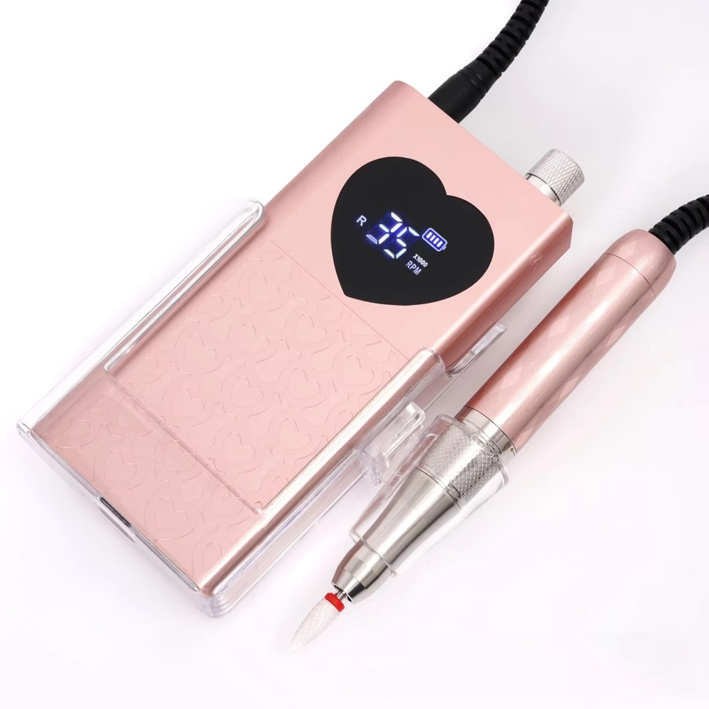 35000RPM Rechargeable Portable Nail Drill Machine, Professional Electric Nail File with Butterfly LED Display, Forward & Reverse Rotation for Salon & Home Manicure Pedicure
