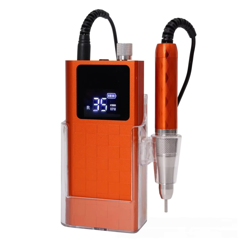 35000RPM Rechargeable Portable Nail Drill Machine, Professional Electric Nail File with Butterfly LED Display, Forward & Reverse Rotation for Salon & Home Manicure Pedicure
