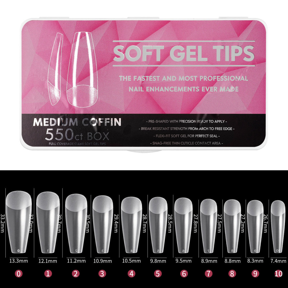 Wholesale 15 Styles Soft Gel Nail Tips Collection Full Range Shapes Lengths Professional Salon Nail Extensions