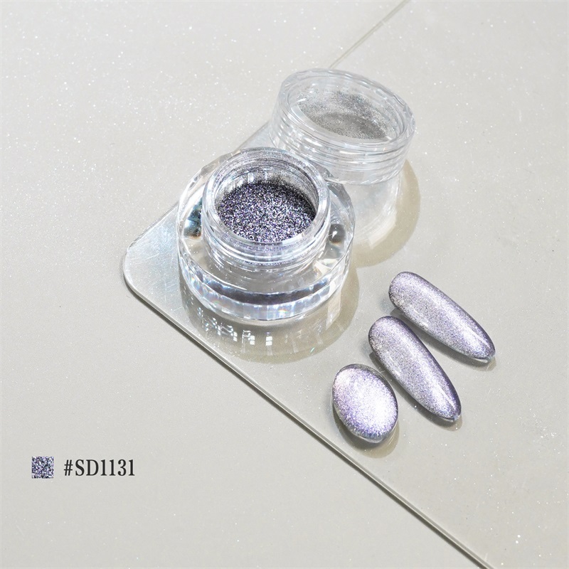 Wholesale Platinum Cat Eye Nail Powder 0.3g Per Jar High Gloss Metallic Magnetic Nail Glitter for UV Gel Polish