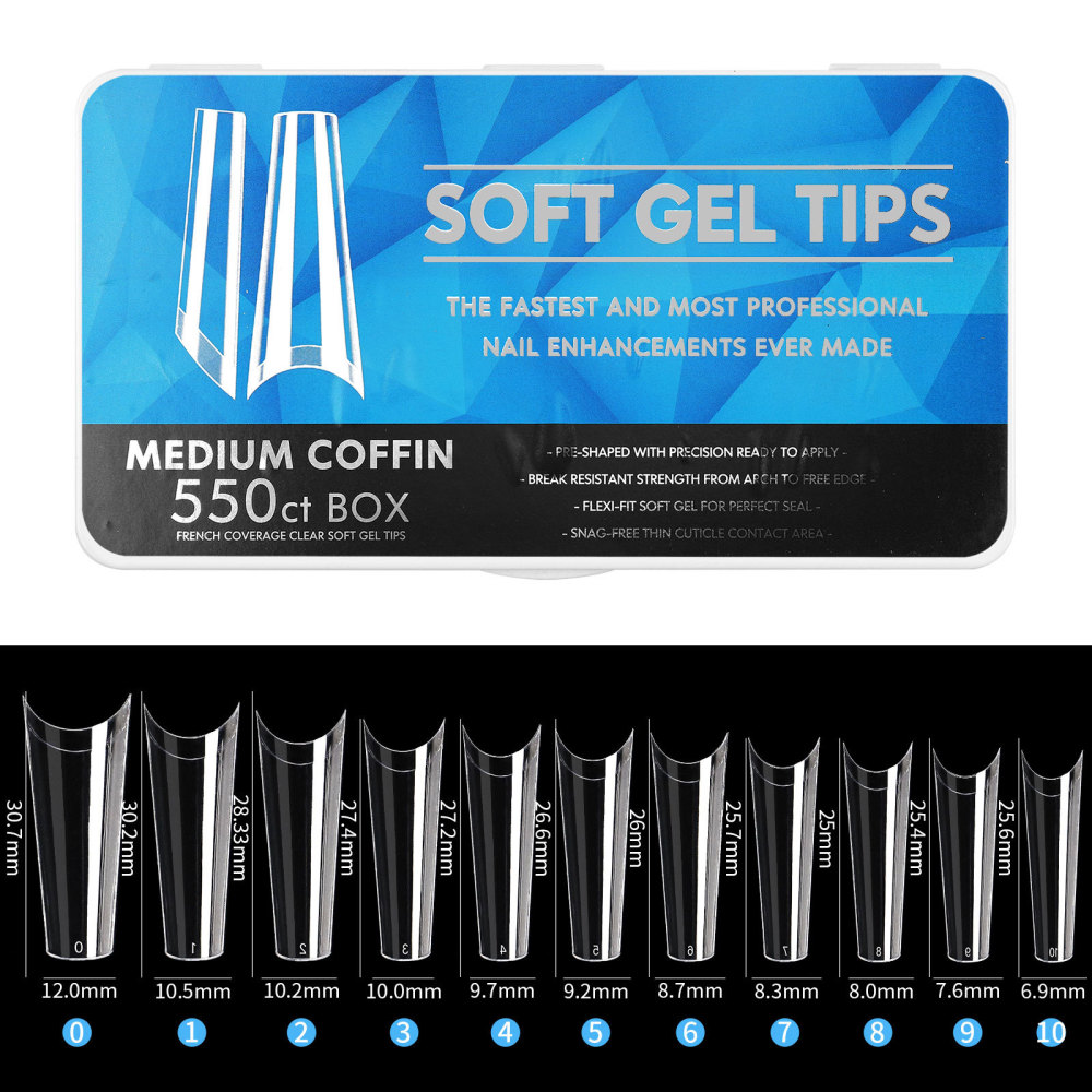 Wholesale 15 Styles Soft Gel Nail Tips Collection Full Range Shapes Lengths Professional Salon Nail Extensions