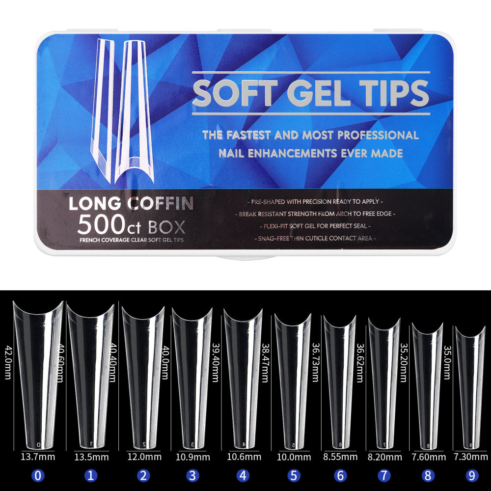 Wholesale 15 Styles Soft Gel Nail Tips Collection Full Range Shapes Lengths Professional Salon Nail Extensions
