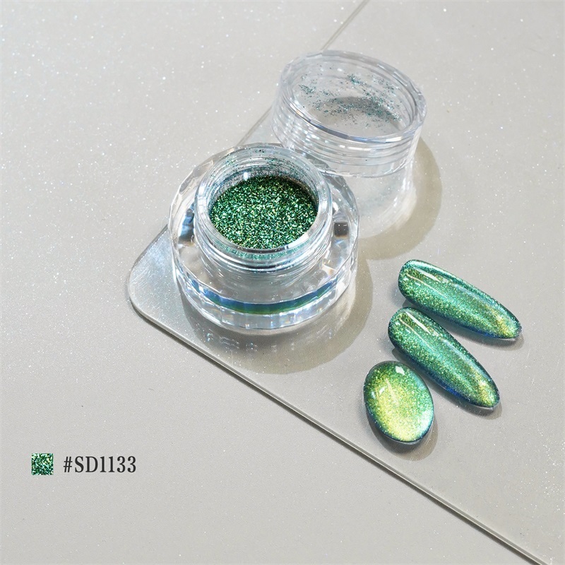 Wholesale Platinum Cat Eye Nail Powder 0.3g Per Jar High Gloss Metallic Magnetic Nail Glitter for UV Gel Polish