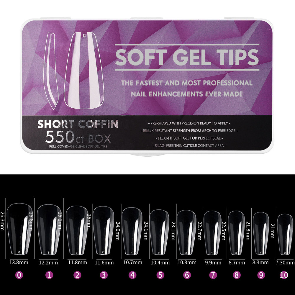 Wholesale 15 Styles Soft Gel Nail Tips Collection Full Range Shapes Lengths Professional Salon Nail Extensions