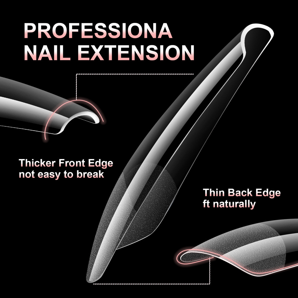 Wholesale 12 Styles Soft Gel Nail Tips Hang Pack 120PCS 12 Sizes Semi-Frosted No Buff Salon Nail Extensions