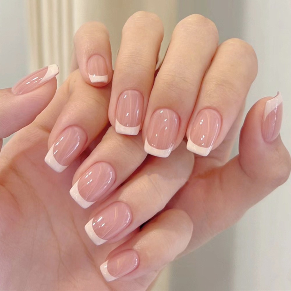 Wholesale 15 Styles 3-in-1 French Soft Gel Press On Nails 150PCS 15 Sizes Pre-designed Soak Off False Nails