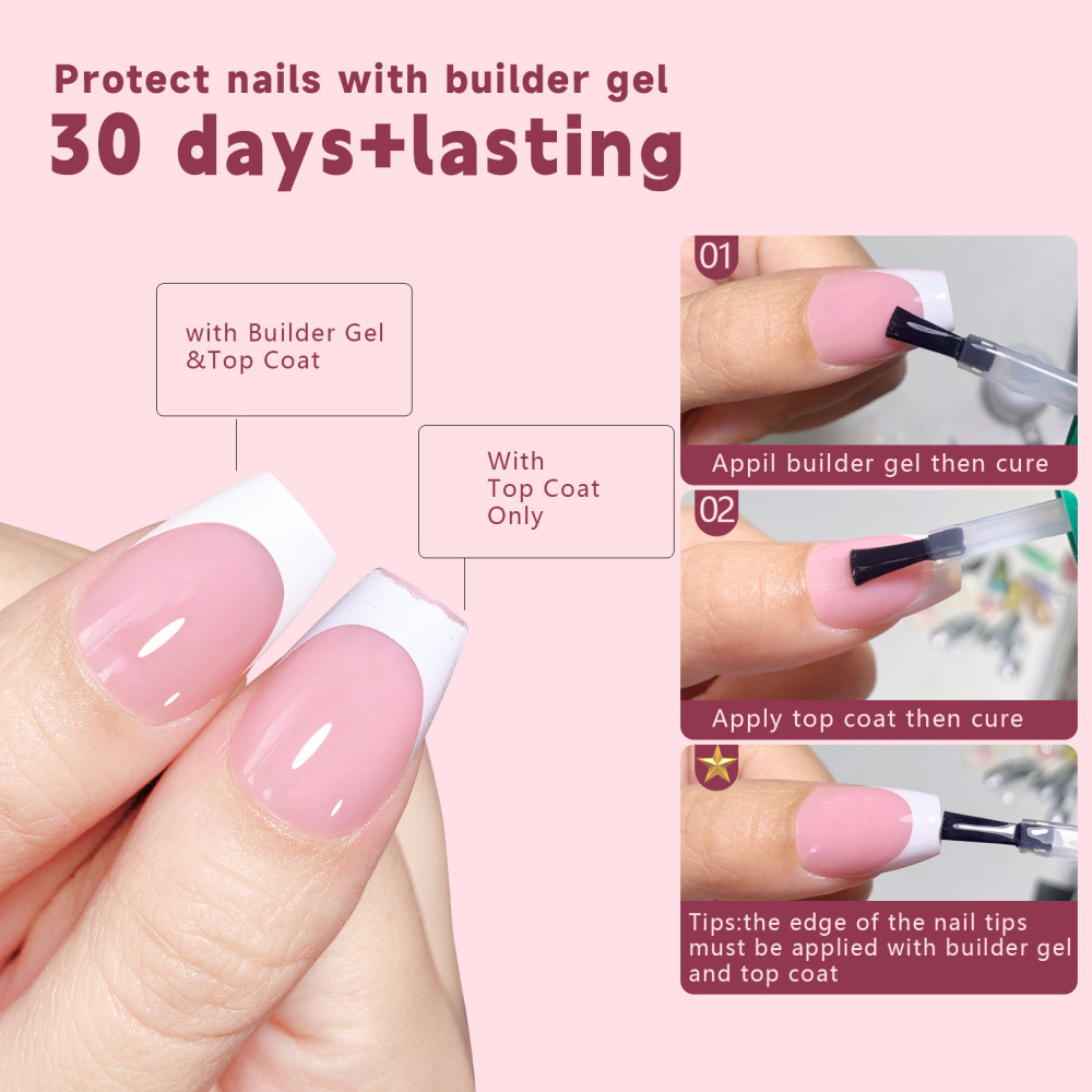Wholesale 15 Styles 3-in-1 French Soft Gel Press On Nails 150PCS 15 Sizes Pre-designed Soak Off False Nails