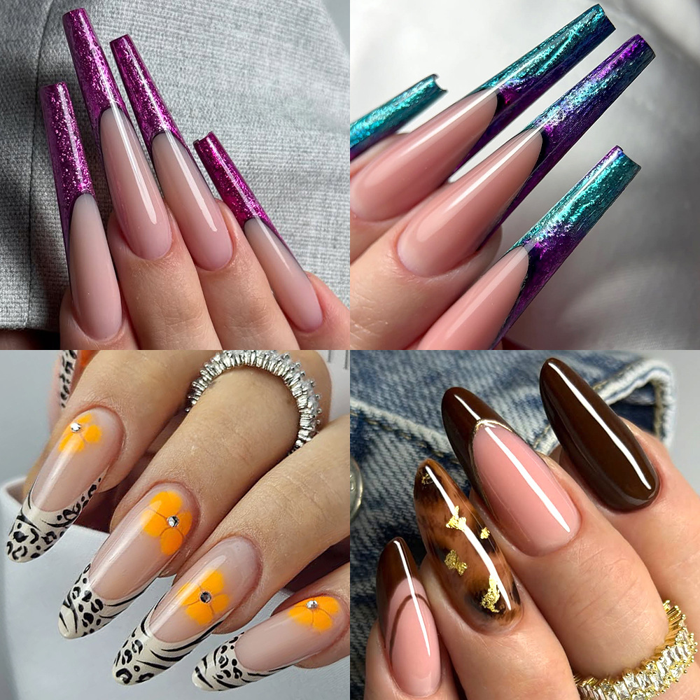 Wholesale XXL Dual Forms with Guide Lines 150PCS 15 Sizes 3 Shapes Clear Gel Nail Extension Molds