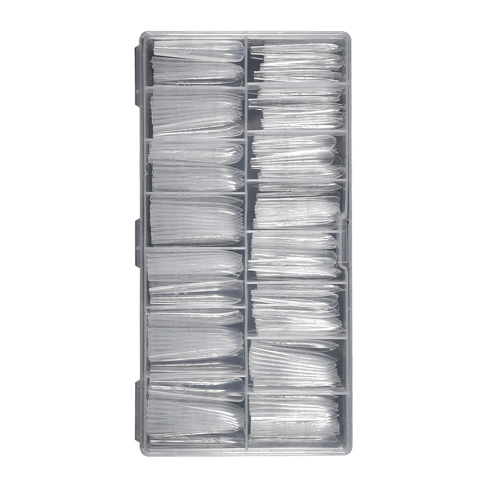 Wholesale XXL Dual Forms with Guide Lines 150PCS 15 Sizes 3 Shapes Clear Gel Nail Extension Molds