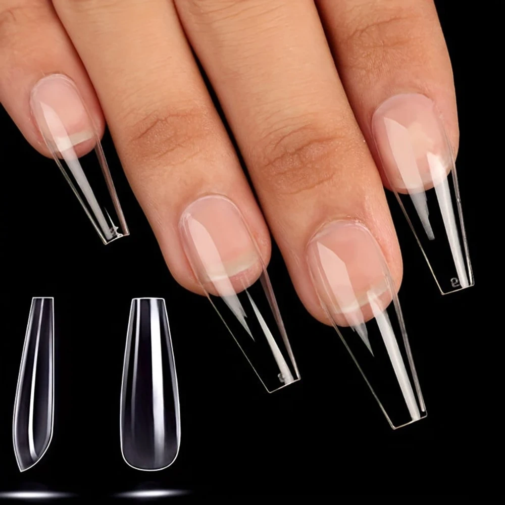 Wholesale 6 Styles Natural Nail Extensions 602PCS 14 Half Sizes PMMA Almond Square Stiletto Salon Grade Nail Tips