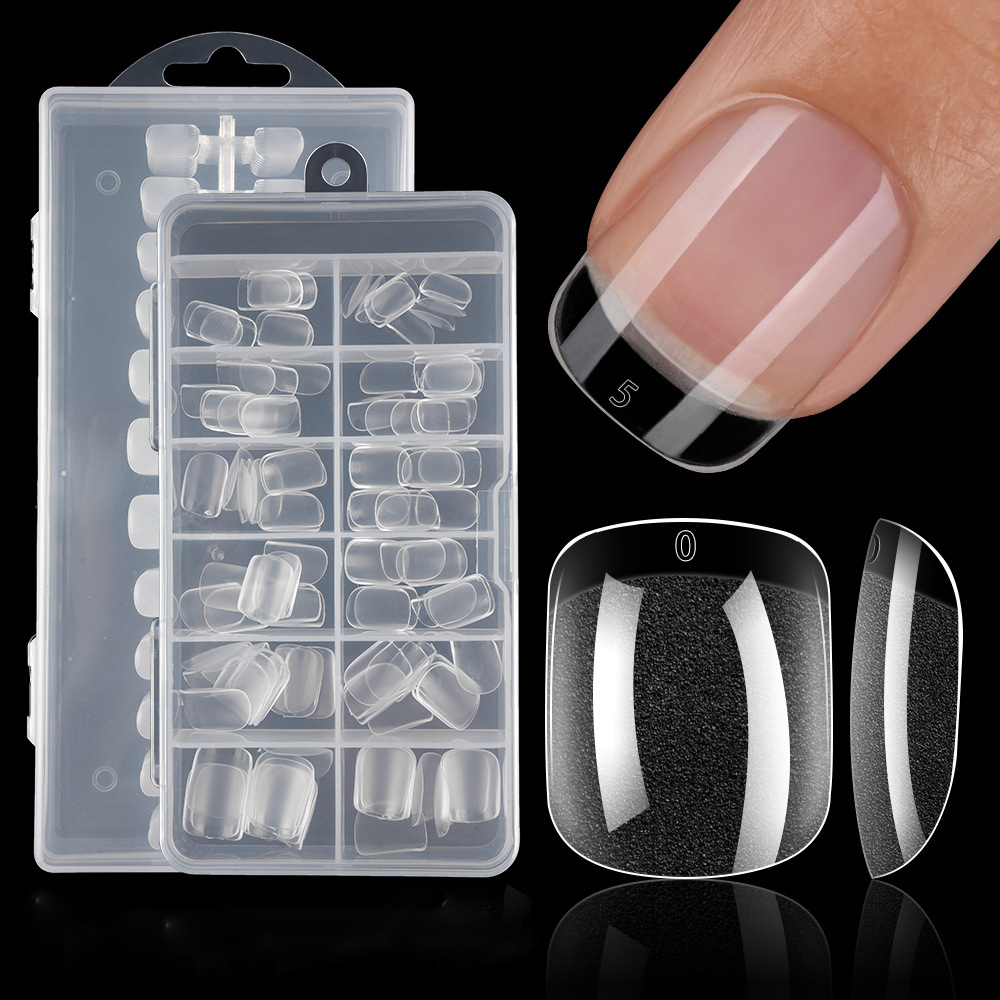 Japanese Style Short Squoval Artificial Nail Extension Tips 120PCS Hang-Sell Pack
