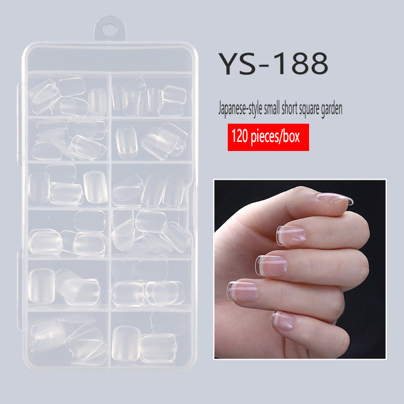 Japanese Style Short Squoval Artificial Nail Extension Tips 120PCS Hang-Sell Pack