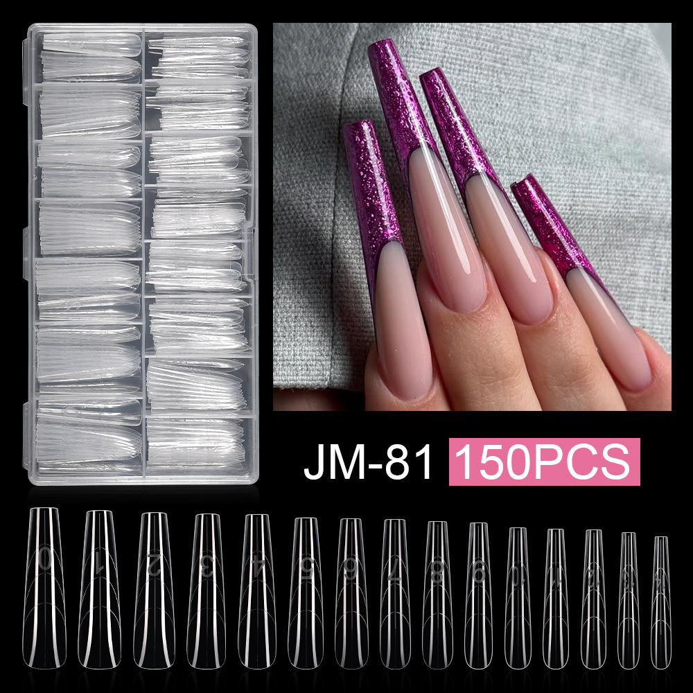 Wholesale XXL Dual Forms with Guide Lines 150PCS 15 Sizes 3 Shapes Clear Gel Nail Extension Molds