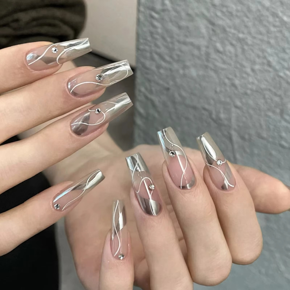 5g Ultra Shiny Metallic Paint Gel Polish Silver Mirror Gel Nail Polish Flower Drawing Lines French Nails Painting Drawing UV Gel