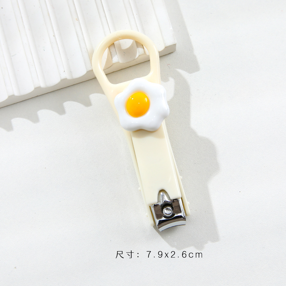Cute Cartoon Fruit Mini Nail Clippers with Built-in Spring Stainless Steel