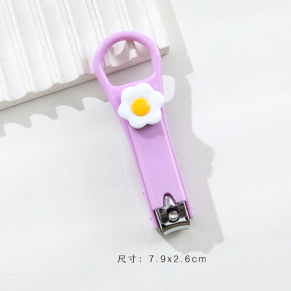 Cute Cartoon Fruit Mini Nail Clippers with Built-in Spring Stainless Steel
