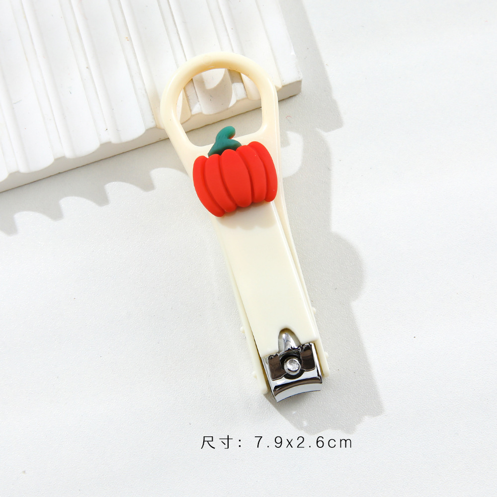 Cute Cartoon Fruit Mini Nail Clippers with Built-in Spring Stainless Steel