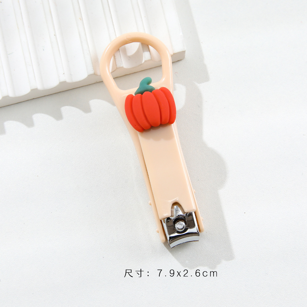 Cute Cartoon Fruit Mini Nail Clippers with Built-in Spring Stainless Steel