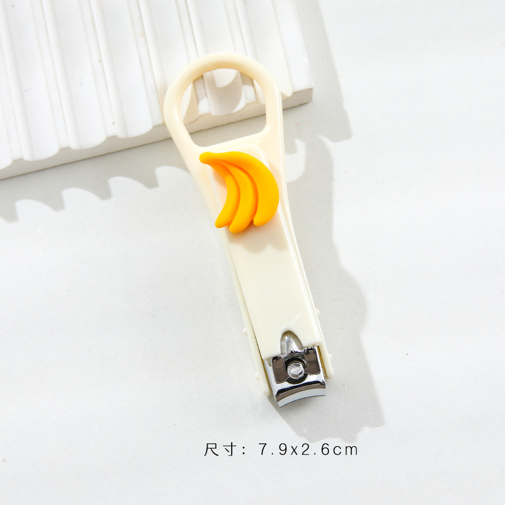 Cute Cartoon Fruit Mini Nail Clippers with Built-in Spring Stainless Steel