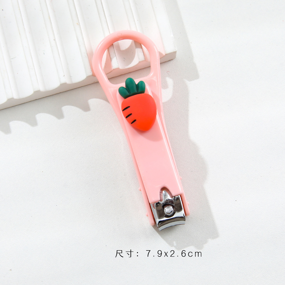 Cute Cartoon Fruit Mini Nail Clippers with Built-in Spring Stainless Steel