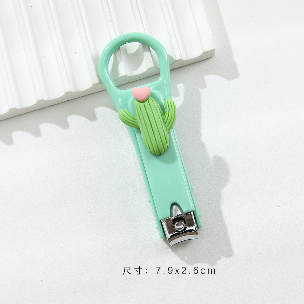 Cute Cartoon Fruit Mini Nail Clippers with Built-in Spring Stainless Steel