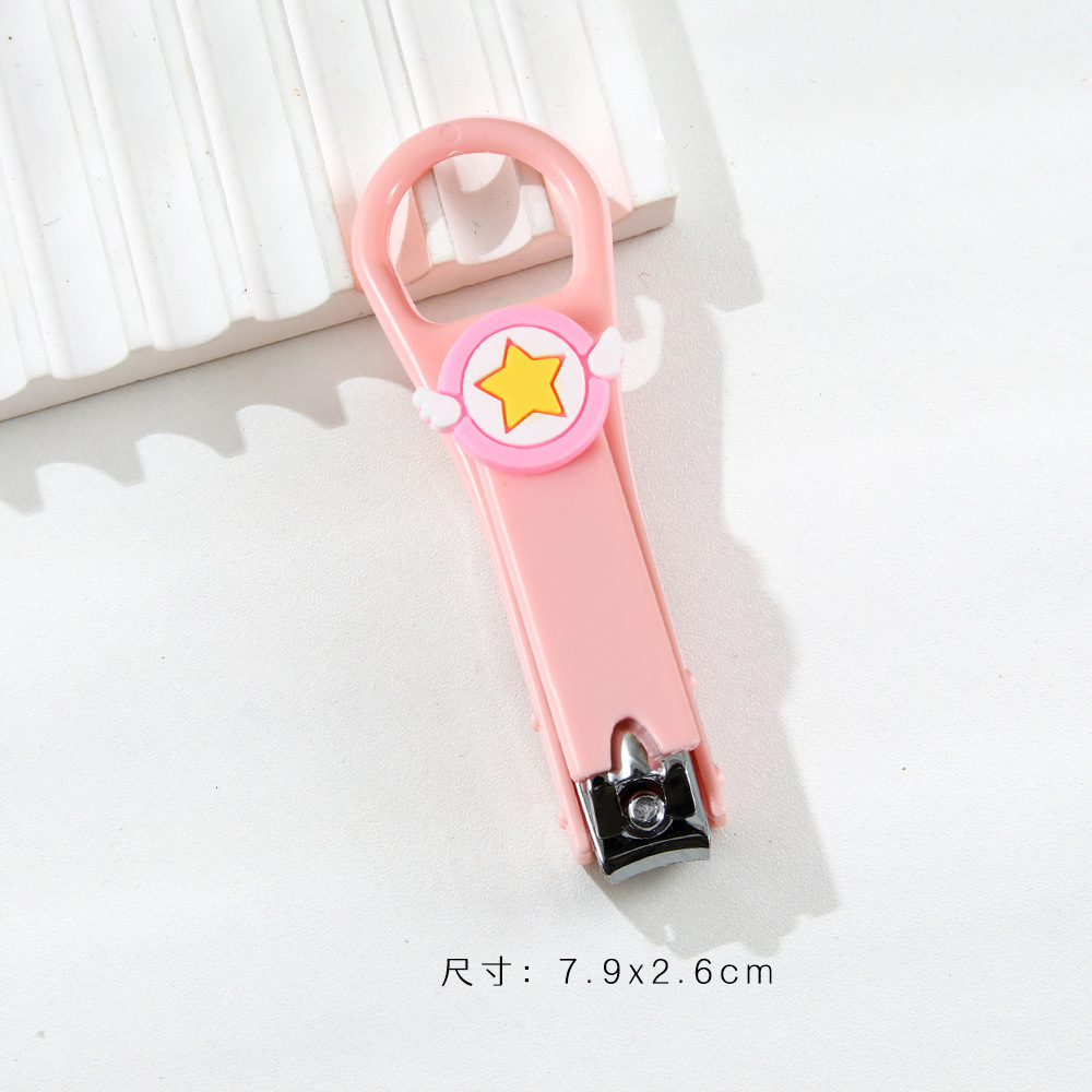 Cute Cartoon Fruit Mini Nail Clippers with Built-in Spring Stainless Steel