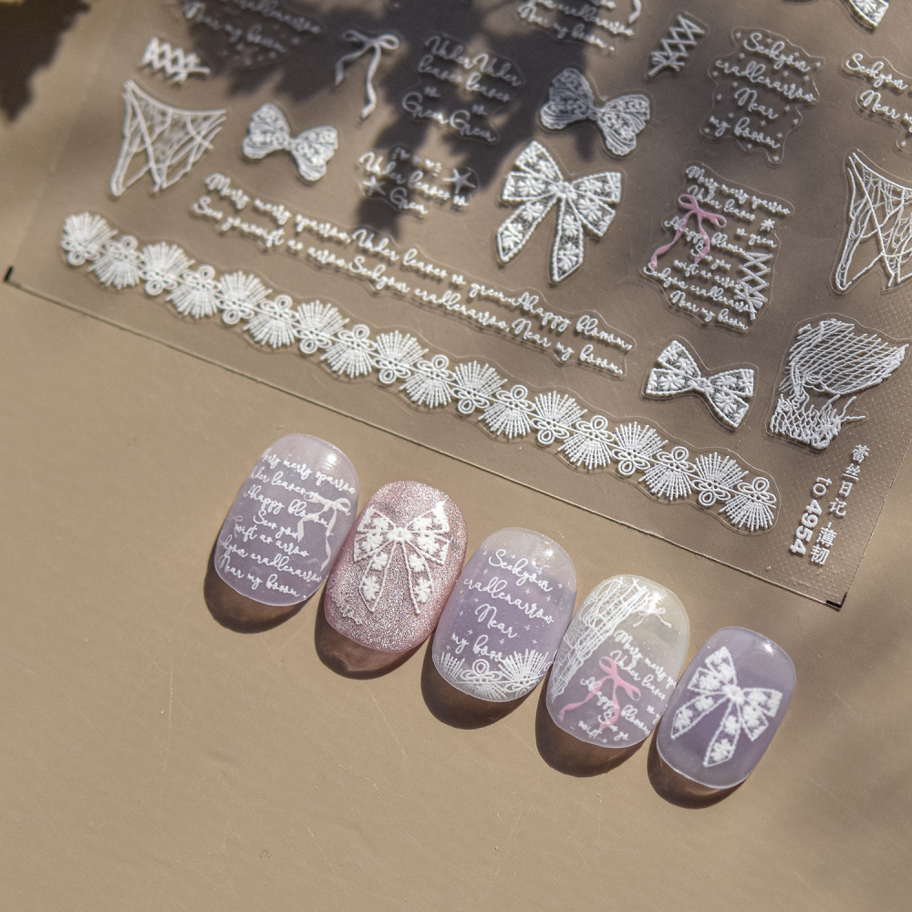 Bow Lace Nail Art Stickers