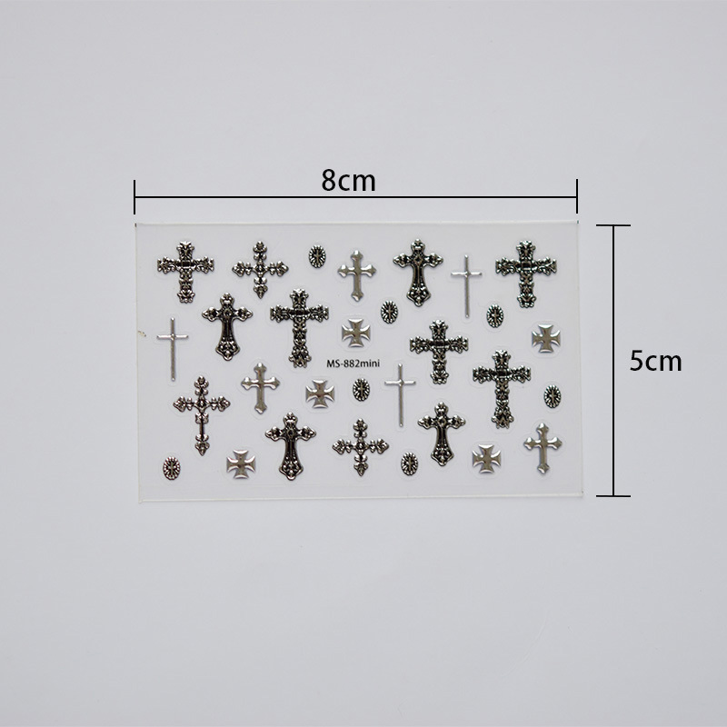 Vintage Cross 3D Nail Art Stickers