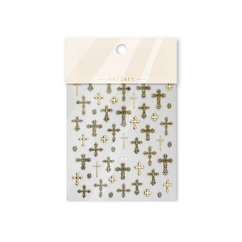 Vintage Cross 3D Nail Art Stickers