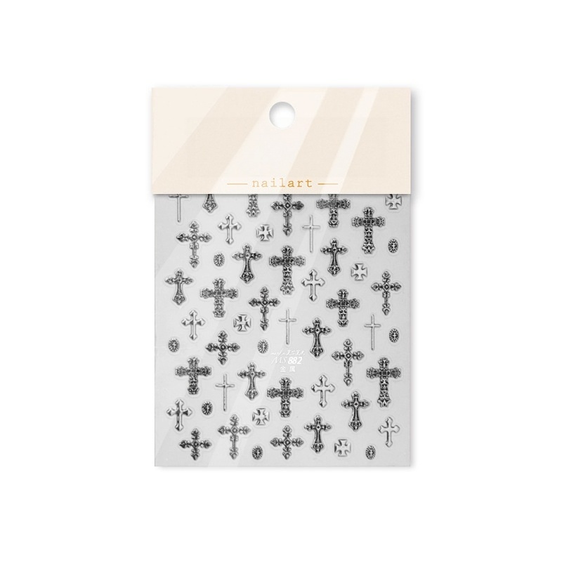 Vintage Cross 3D Nail Art Stickers