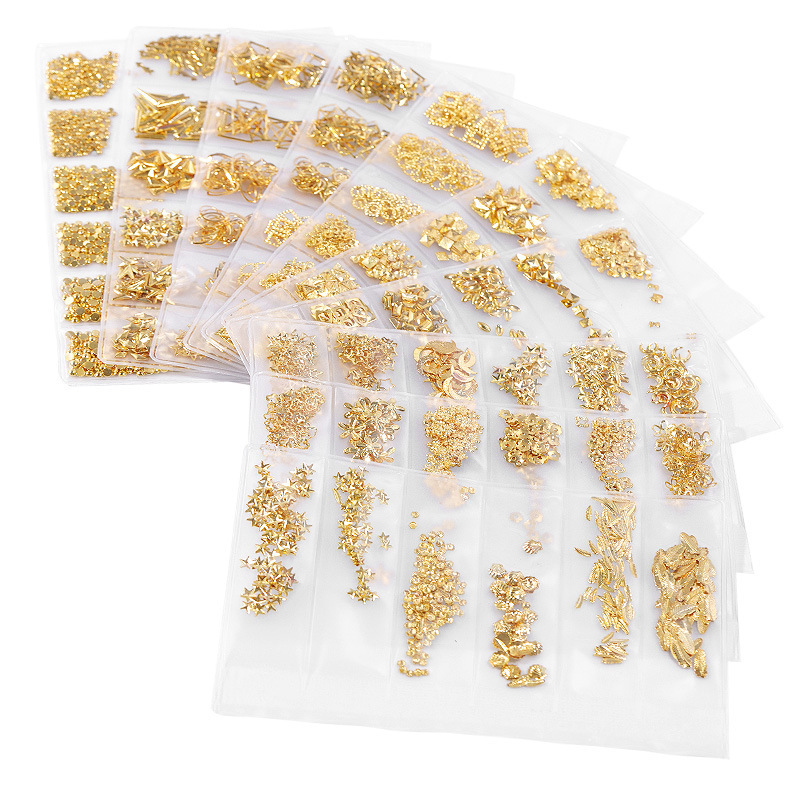 Gold Metal Nail Studs Mixed Pack