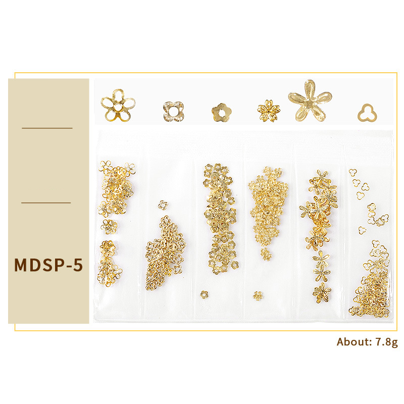 Gold Metal Nail Studs Mixed Pack