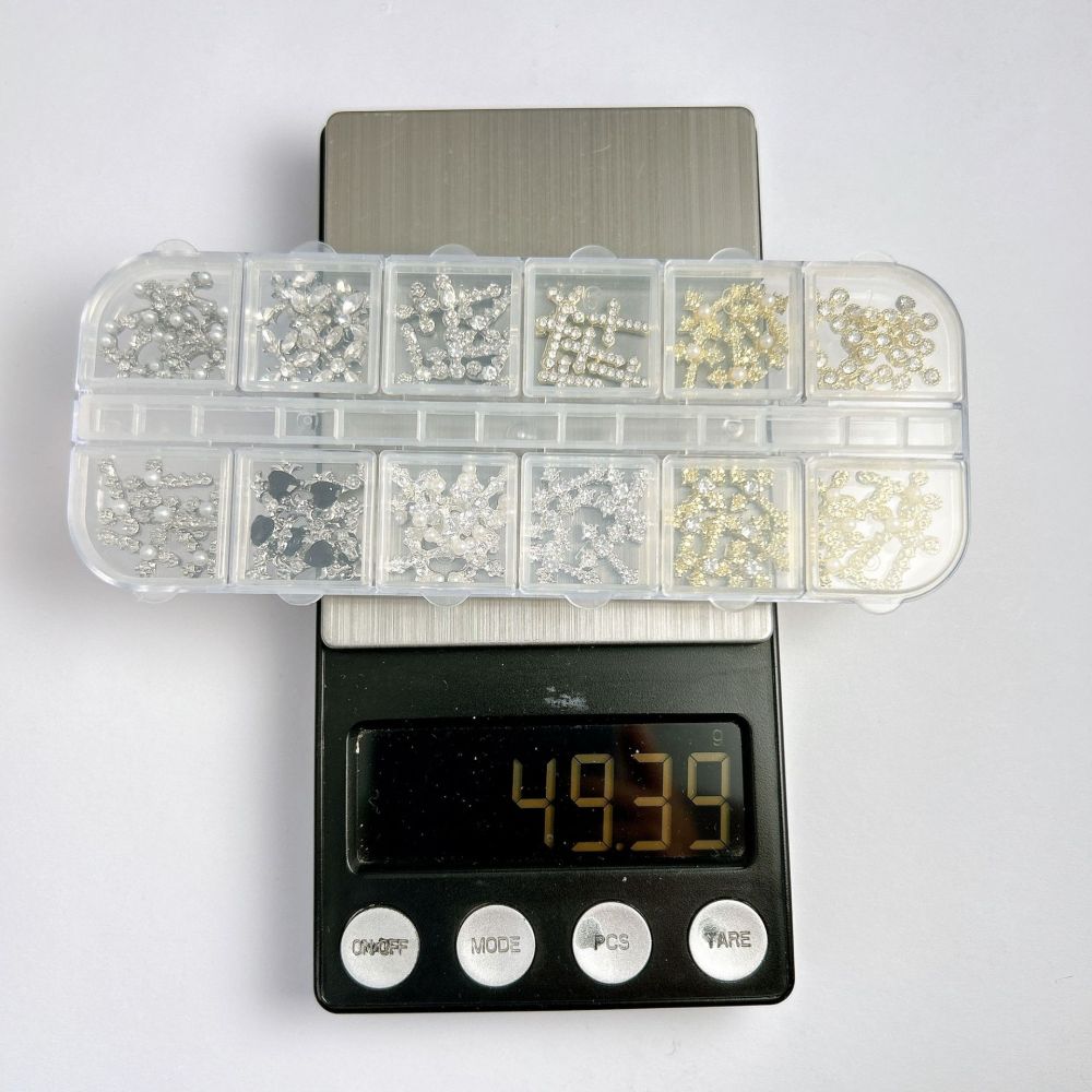 Cross Butterfly Pearl Rhinestone Alloy 3D Nail Charms