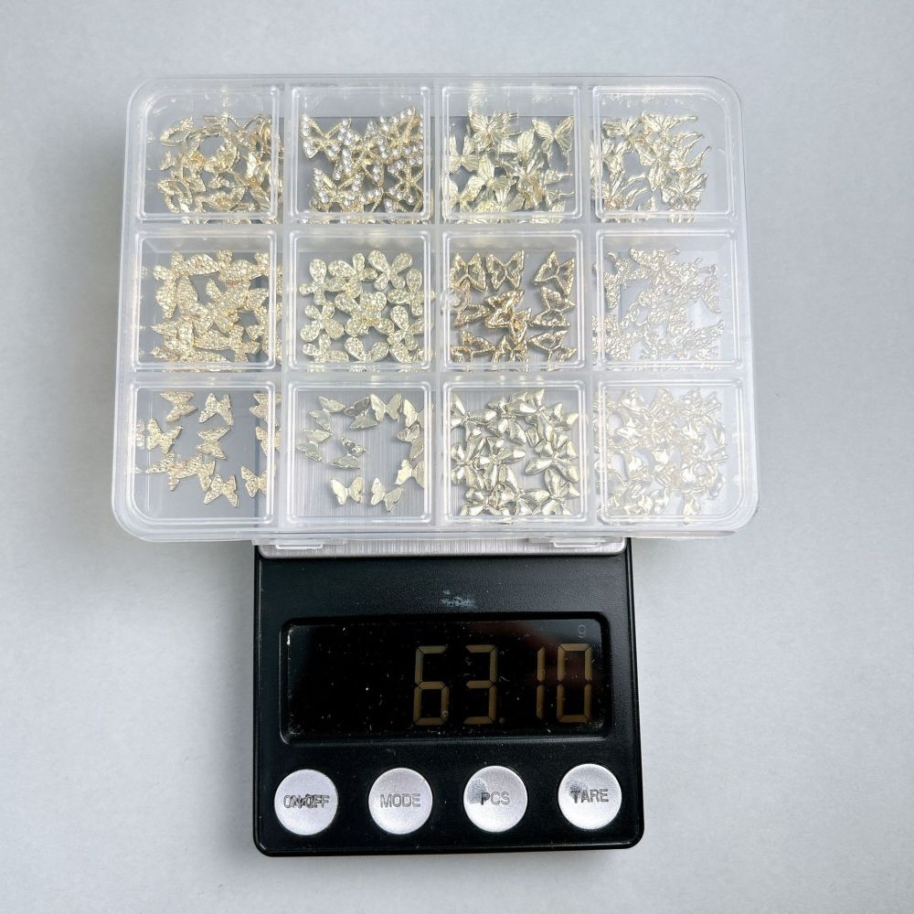 Cross Butterfly Pearl Rhinestone Alloy 3D Nail Charms