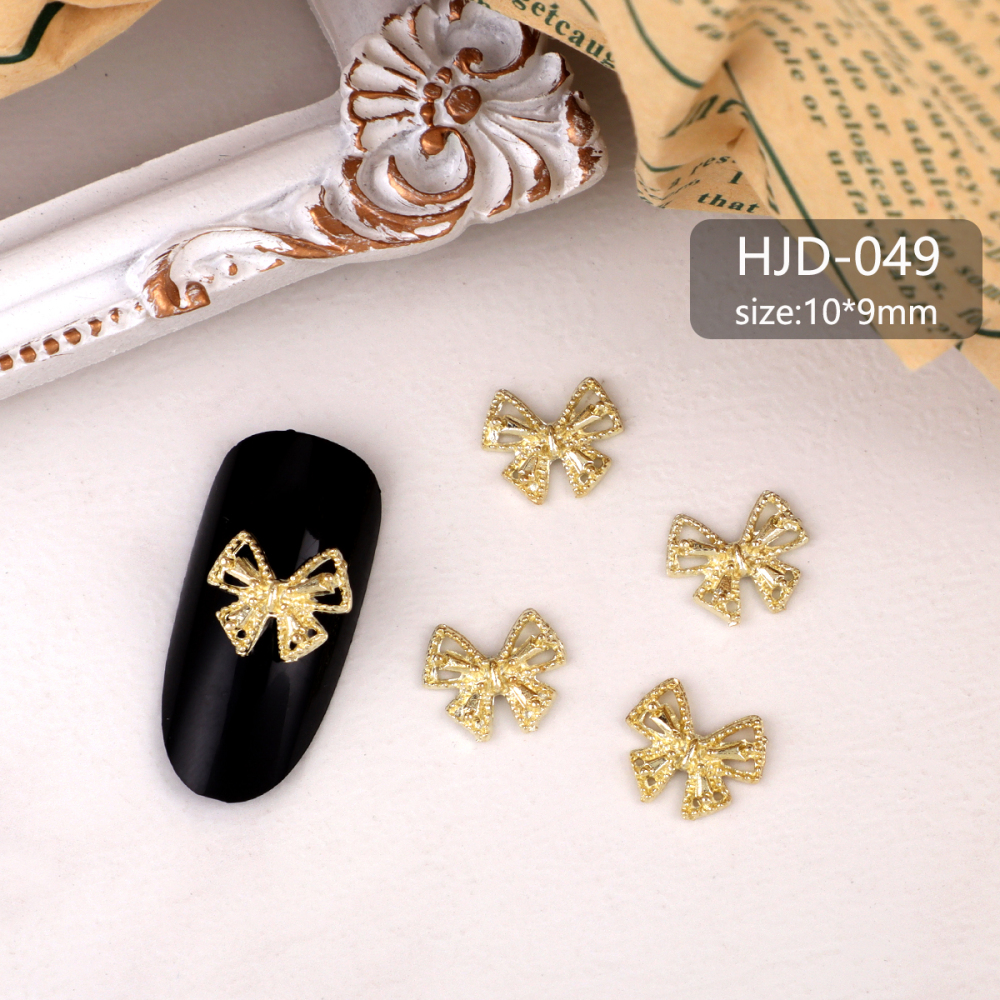 Assorted Butterfly and Bow Metal Nail Charms