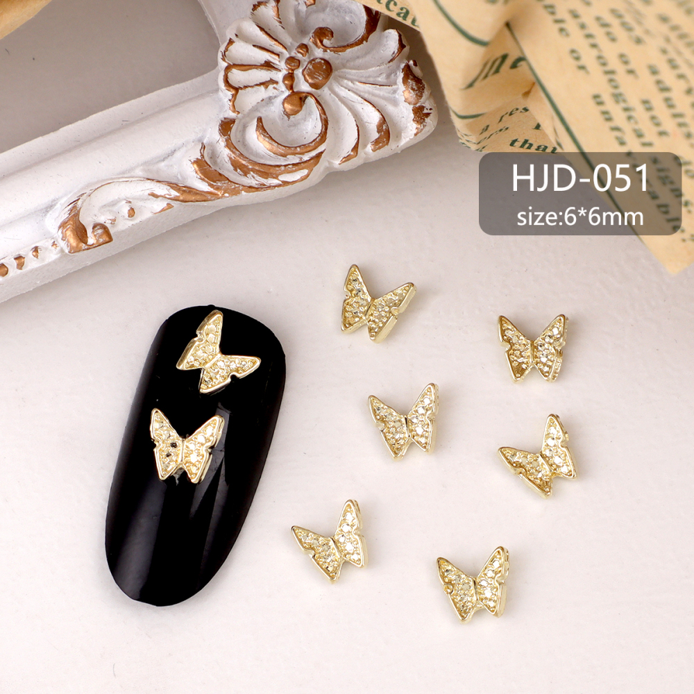 Assorted Butterfly and Bow Metal Nail Charms