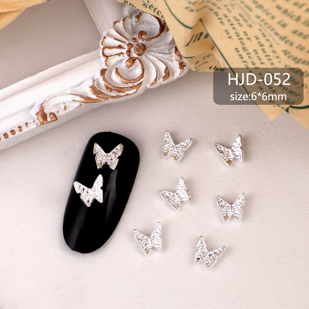 Assorted Butterfly and Bow Metal Nail Charms