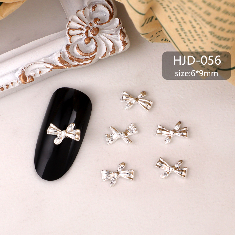 Assorted Butterfly and Bow Metal Nail Charms