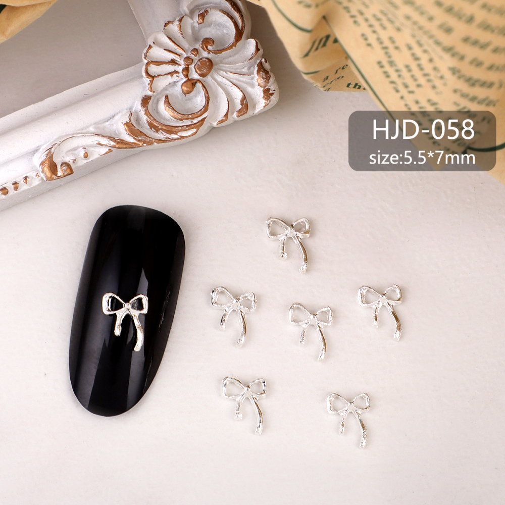 Assorted Butterfly and Bow Metal Nail Charms