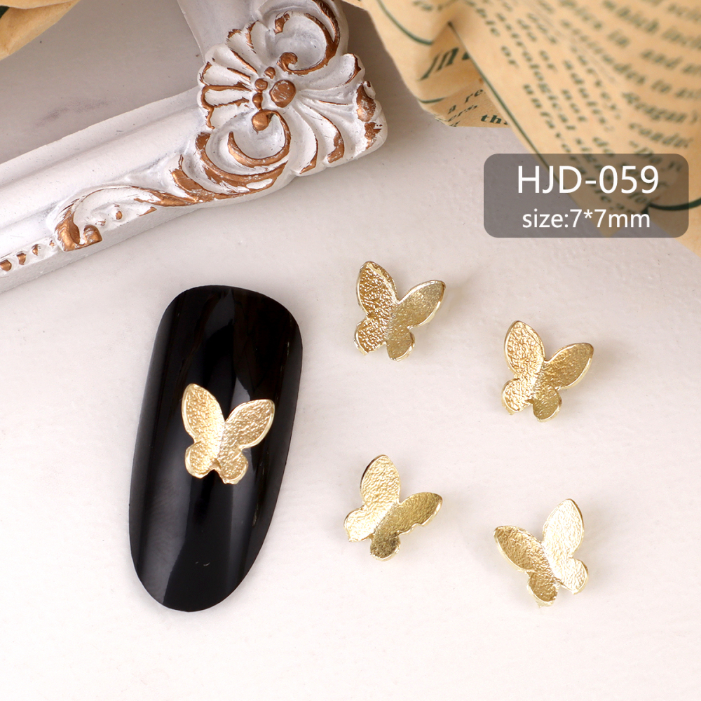 Assorted Butterfly and Bow Metal Nail Charms