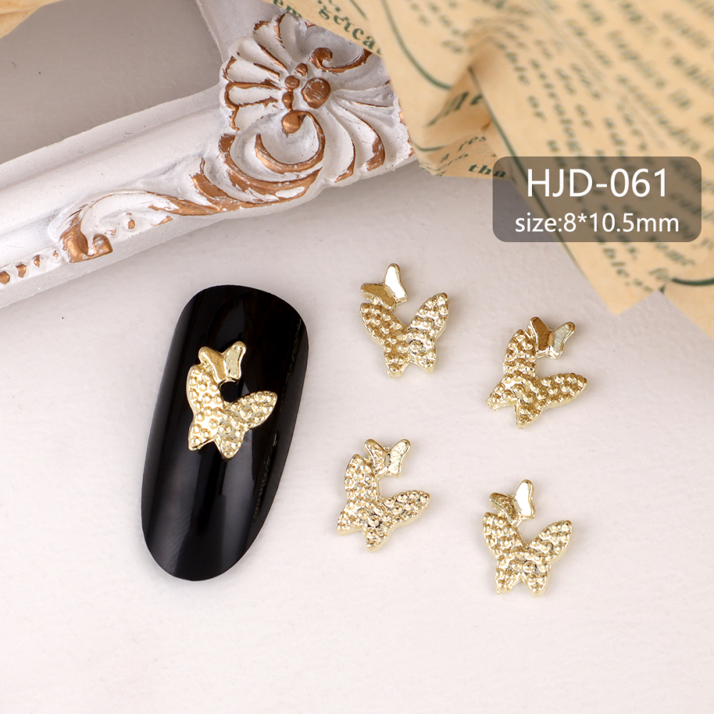 Assorted Butterfly and Bow Metal Nail Charms