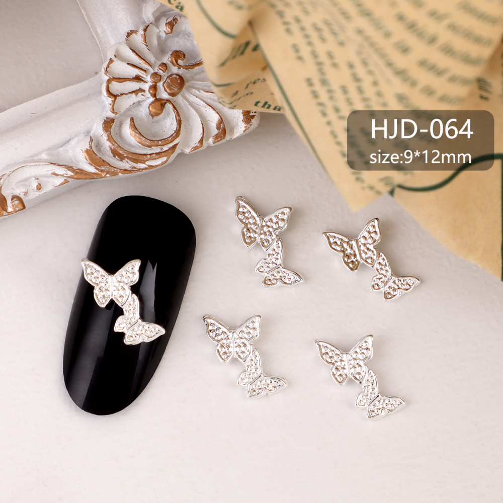 Assorted Butterfly and Bow Metal Nail Charms