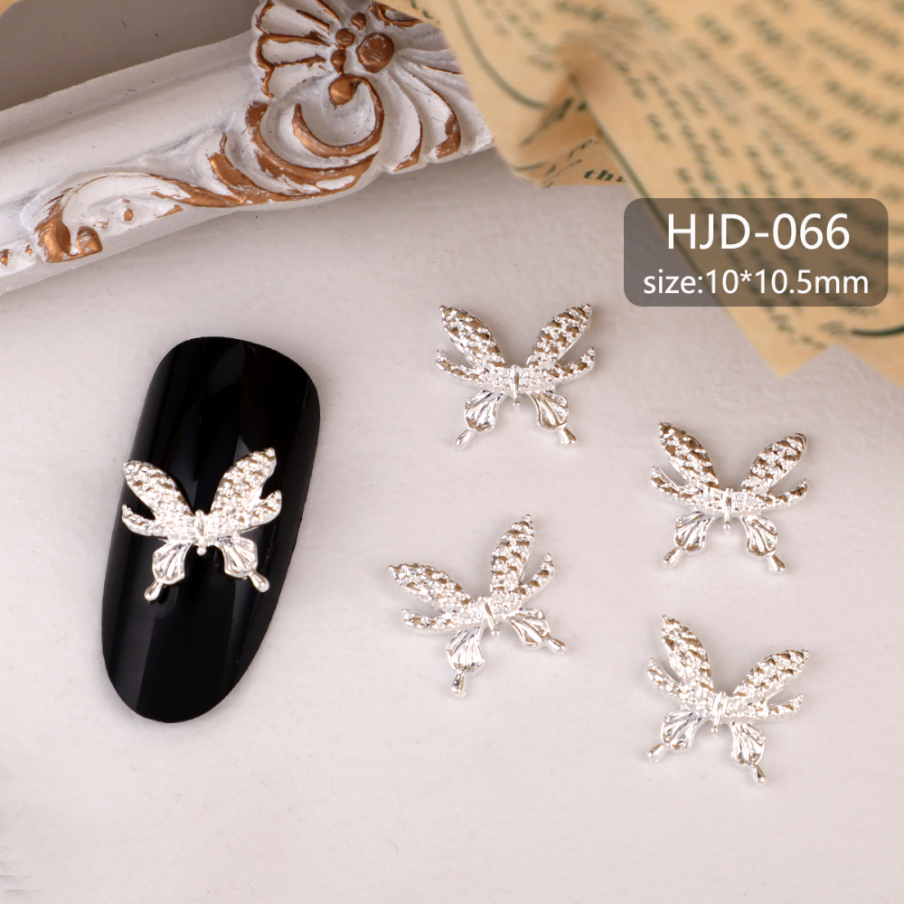 Assorted Butterfly and Bow Metal Nail Charms